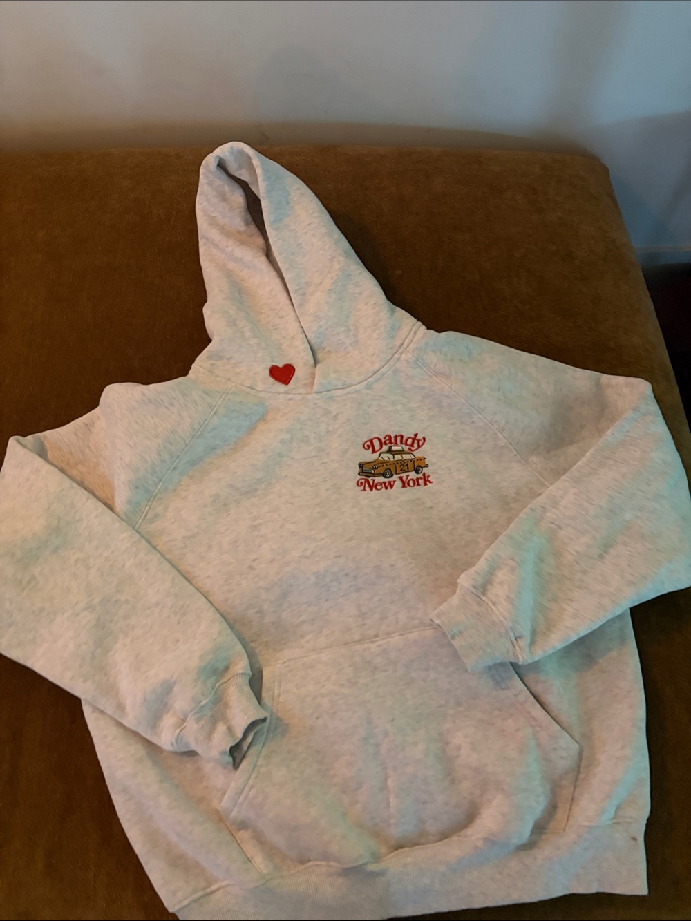 New York Light Gray Logo Hoodie -